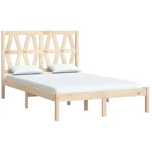 vidaXL Cadre de lit bois de pin massif 120x190 cm petit double pas cher
