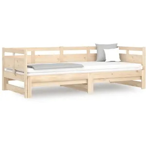 vidaXL Lit coulissant Bois de pin massif 2x(80x200) cm pas cher