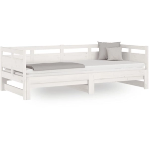 vidaXL Lit coulissant blanc bois de pin massif 2x(90x200) cm pas cher