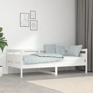 vidaXL Lit de jour Blanc Bois massif de pin 90x190 cm pas cher
