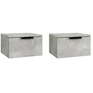 vidaXL Tables de chevet murales 2 pcs Gris béton 34x30x20 cm pas cher