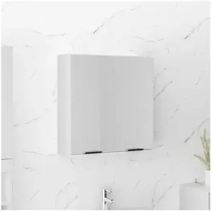 vidaXL Armoire à miroir de salle de bain Blanc 64x20x67 cm pas cher