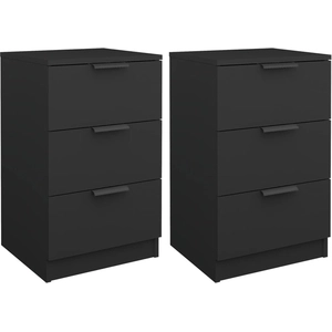 vidaXL Tables de chevet 2 pcs noir 40x36x65 cm pas cher