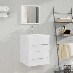vidaXL Armoire de salle de bain avec miroir Blanc 41x38,5x48 cm pas cher