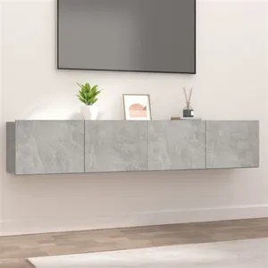 vidaXL Meubles TV 2 pcs Gris béton 80x30x30 cm Bois d'ingénierie pas cher