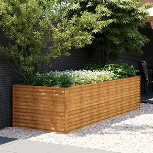 vidaXL Lit surélevé de jardin 290x100x69 cm acier corten pas cher