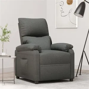 vidaXL Fauteuil inclinable Gris foncé Tissu pas cher