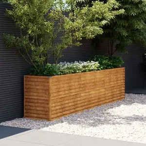 vidaXL Lit surélevé de jardin 291x50x69 cm acier corten pas cher