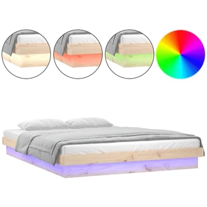 Comparateur de prix : vidaXL Cadre de lit à LED 180x200 cm Super King bois massif