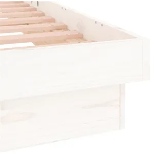 Comparateur de prix : vidaXL Cadre de lit à LED blanc 90x200 cm bois massif