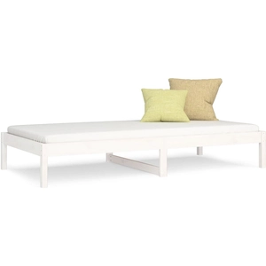 vidaXL Lit de jour Blanc 90x200 cm Bois de pin massif pas cher