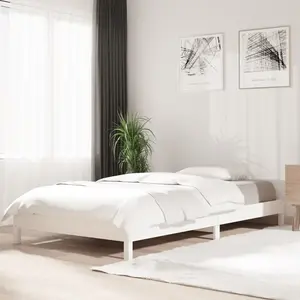 vidaXL Lit empilable Blanc 90x190 cm Bois de pin massif pas cher