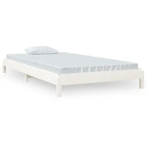 vidaXL Lit empilable Blanc 100x200 cm Bois de pin massif pas cher