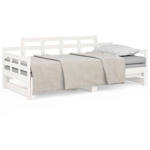 vidaXL Lit coulissant Blanc Bois de pin solide 2x(90x190) cm pas cher
