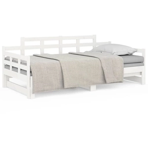 vidaXL Lit coulissant blanc bois de pin massif 2x(90x200) cm pas cher