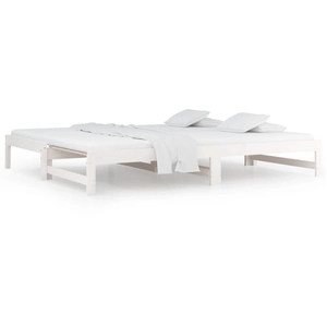 vidaXL Lit coulissant Blanc 2x(90x190) cm Bois de pin massif pas cher