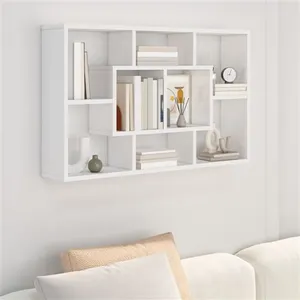 vidaXL Étagère murale Blanc brillant 85x16x52,5 cm Bois d'ingénierie pas cher