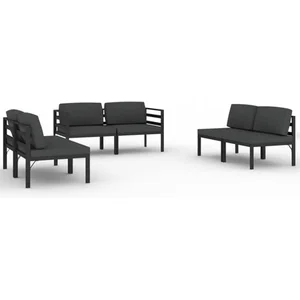 vidaXL Salon de jardin 6 pcs avec coussins Aluminium Anthracite pas cher