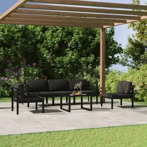 vidaXL Salon de jardin 6 pcs avec coussins Aluminium Anthracite pas cher
