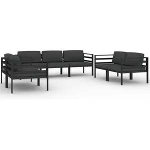 vidaXL Salon de jardin 7 pcs avec coussins Aluminium Anthracite pas cher