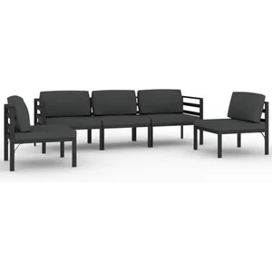 vidaXL Salon de jardin 5 pcs avec coussins Aluminium Anthracite pas cher
