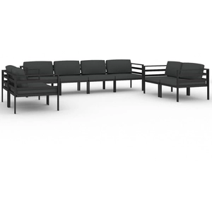 vidaXL Salon de jardin 8 pcs avec coussins Aluminium Anthracite