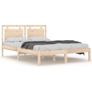 vidaXL Cadre de lit bois massif 120x190 cm petit double pas cher