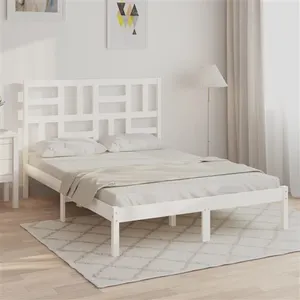 Comparateur de prix : vidaXL Cadre de lit Blanc Bois massif 120x200 cm