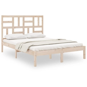 vidaXL Cadre de lit bois massif 120x190 cm petit double pas cher