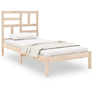 vidaXL Cadre de lit bois massif 75x190 cm petit simple pas cher