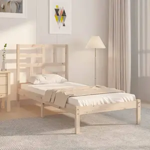 vidaXL Cadre de lit bois massif 90x190 cm simple pas cher