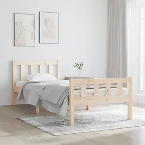 vidaXL Cadre de lit sans matelas bois massif pas cher
