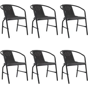 vidaXL Chaises de jardin 6 pcs Rotin plastique et acier 110 kg pas cher