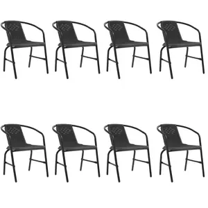 vidaXL Chaises de jardin 8 pcs Rotin plastique et acier 110 kg pas cher