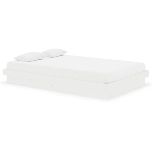 vidaXL Cadre de lit Blanc Bois massif 120x190 cm Petit double pas cher