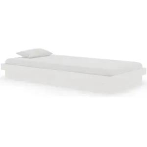vidaXL Cadre de lit sans matelas blanc bois massif pas cher