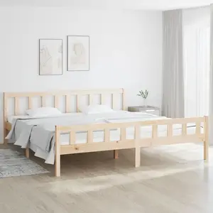 vidaXL Cadre de lit bois massif 160x200 cm pas cher