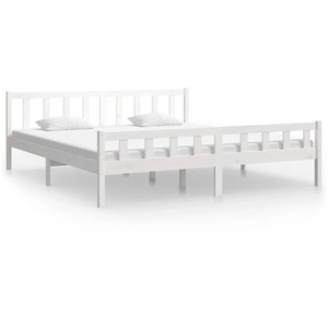 Comparateur de prix : vidaXL Cadre de lit blanc bois massif 160x200 cm