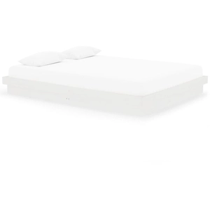 vidaXL Cadre de lit blanc bois massif 200x200 cm pas cher