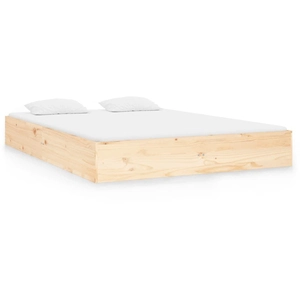 vidaXL Cadre de lit bois massif 120x190 cm petit double pas cher
