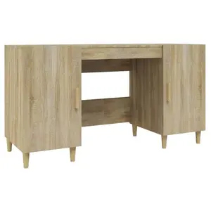 vidaXL Bureau Chêne sonoma 140x50x75 cm Bois d'ingénierie pas cher