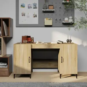vidaXL Bureau Chêne sonoma 140x50x75 cm Bois d'ingénierie pas cher