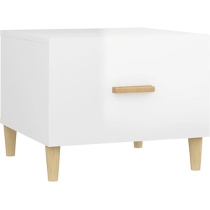 vidaXL Tables basses 2 pcs blanc brillant 50x50x40cm bois d'ingénierie pas cher