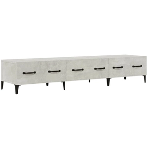 vidaXL Meuble TV Gris béton 150x34,5x30 cm Bois d'ingénierie pas cher