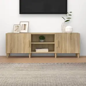 vidaXL Meuble TV Chêne sonoma 150x30x50 cm Bois d'ingénierie pas cher