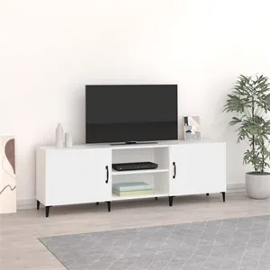 vidaXL Meuble TV blanc 150x30x50 cm bois d'ingénierie pas cher