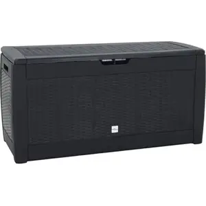 vidaXL Boîte de stockage jardin Anthracite 119x48x60 cm Polypropylène pas cher