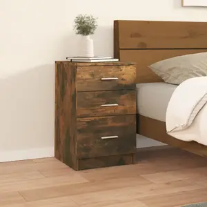 vidaXL Table de chevet Chêne fumé 40x40x63 cm Bois d'ingénierie pas cher