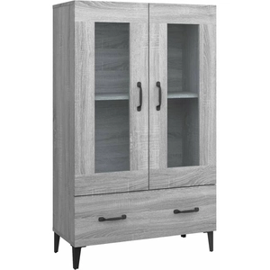 vidaXL Buffet Sonoma gris 70x31x115 cm Bois d'ingénierie pas cher