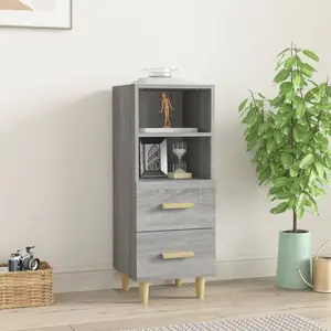 vidaXL Buffet Sonoma gris 34,5x34x90 cm Bois d'ingénierie pas cher